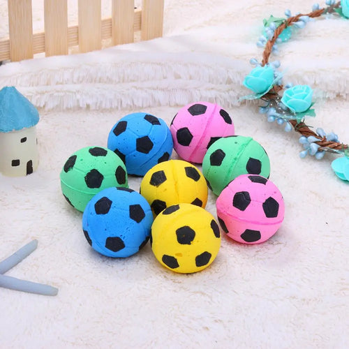 12pcs Dog Football Toys Foaming Mini Pet Interactive Toy Ball Cut Soft Squeeze Balls Fun Random Color Outdoor Entertainment Toys